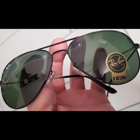 ️‍🔥NEW Ray Ban RB3026 62mm Aviator GREEN Lens Unisex Sunglasses‎ - Picture 1 of 5